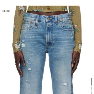 R13 BLUE BOYFRIEND JEANS SIZE 23